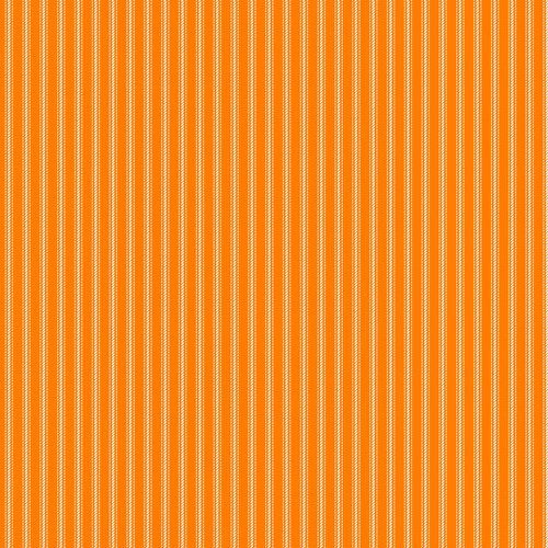 Henry Glass - Stitching Housewives Stripes Orange w/white