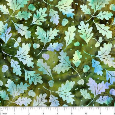 Island Batik - AISH Oak leaves green