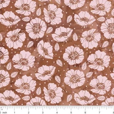 Island Batik - AISH Prairie Rose Brown Cinnamon