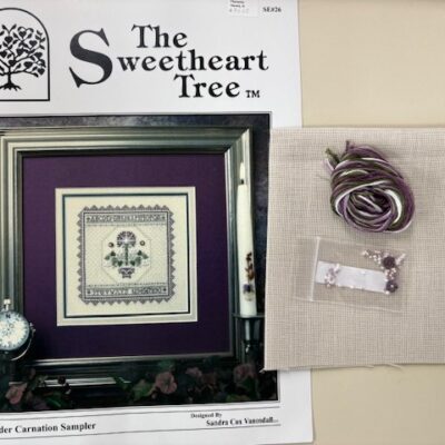 The Sweetheart Tree -  Lavender Carnation Sampler SE 26